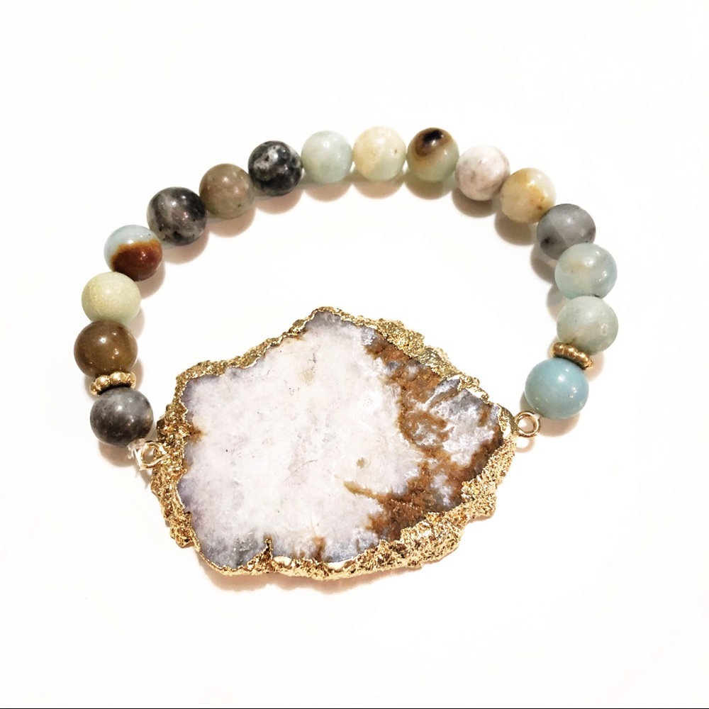 Geode Stone Bracelet Set - Picture 2 of 4